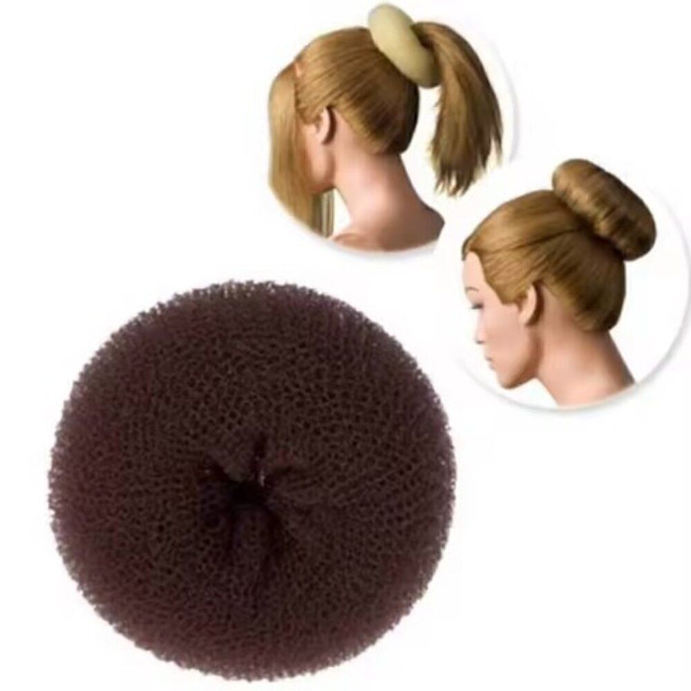 Hair Donut Bun Maker Set of 2 - Brown Mesh Ring Shapers